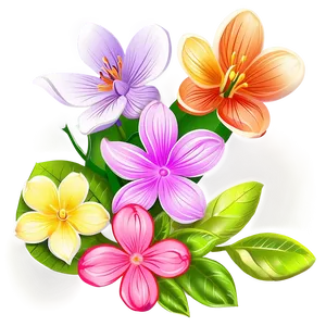 Colorful Spring Blooms Png Vki PNG Image