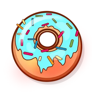 Colorful Sprinkled Donut Icon PNG Image