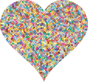 Colorful Sprinkles Heart Pattern PNG Image