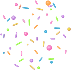 Colorful Sprinkleson Black Background PNG