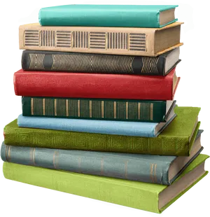 Colorful_ Stacked_ Books PNG Image