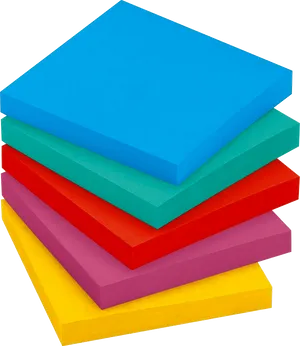 Colorful Stacked Post It Notes PNG Image