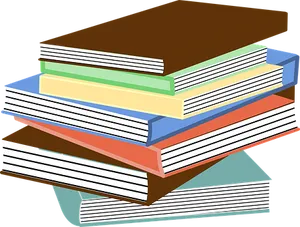 Colorful Stackof Books PNG Image