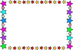 Colorful Star Border Frame PNG Image