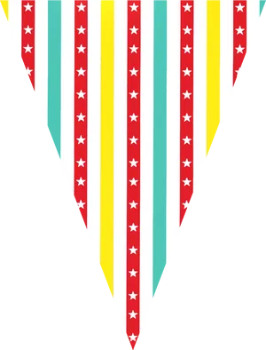 Colorful Star Pattern Pennant Banner PNG Image