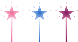 Colorful Star Wands PNG Image