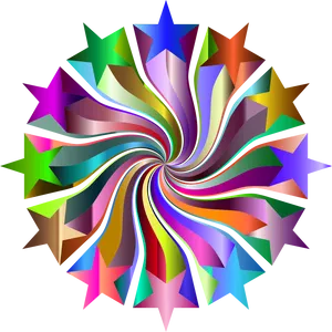 Colorful Starburst Swirl PNG Image