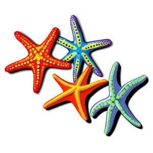 Colorful Starfish Illustration Png Ylg PNG Image