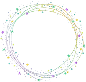 Colorful Starry Circle Frame PNG Image