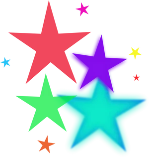 Colorful_ Stars_ Clipart PNG Image