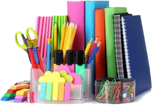 Colorful Stationery Collection PNG Image