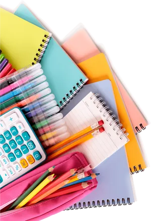 Colorful Stationery Collection PNG Image