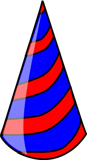 Colorful Striped Birthday Hat PNG Image