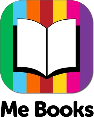 Colorful Striped Book Logo PNG Image