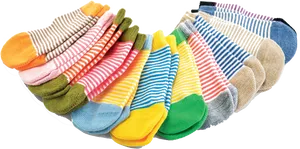 Colorful Striped Socks Collection PNG Image