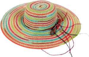 Colorful Striped Sombrero Hat PNG Image