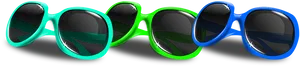 Colorful Sunglasses Row PNG Image