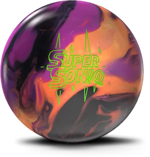 Colorful Super Soniq Bowling Ball PNG Image