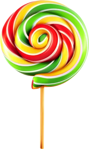 Colorful Swirl Lollipop PNG Image