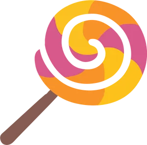 Colorful Swirl Lollipop Illustration PNG Image