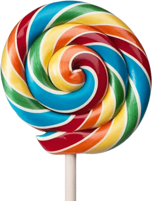 Colorful Swirl Lollipop PNG Image