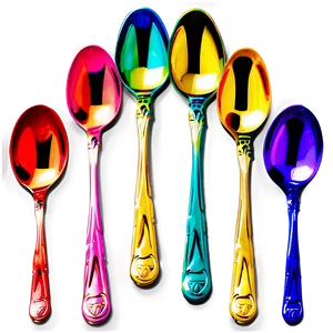 Colorful Teaspoon Set Png 99 PNG Image