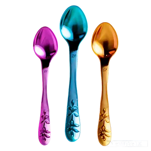 Colorful Teaspoon Set Png Okk PNG Image