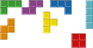 Colorful_ Tetris_ Blocks_ Floating PNG Image