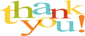 Colorful Thank You Text PNG Image