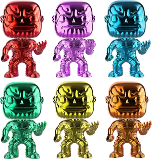 Colorful Thanos Figurines PNG Image