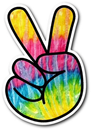 Colorful Tie Dye Peace Sign Sticker PNG Image