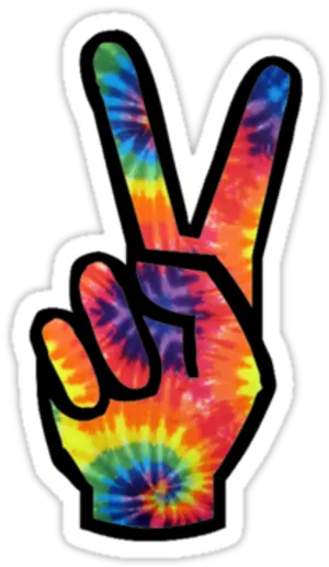 Colorful Tie Dye Peace Sign Sticker PNG Image