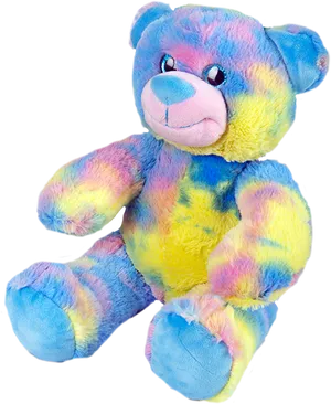 Colorful Tie Dye Teddy Bear PNG Image