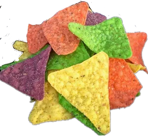 Colorful Tortilla Chips Pile PNG Image