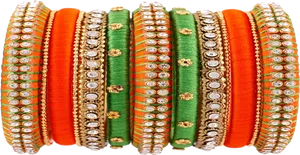 Colorful Traditional Bangles Set PNG Image