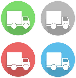 Colorful Transport Truck Icons PNG Image