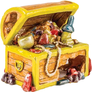 Colorful Treasure Chest Fullof Jewels.png PNG Image