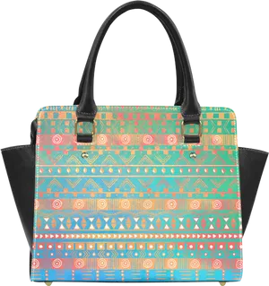 Colorful Tribal Pattern Tote Bag PNG Image