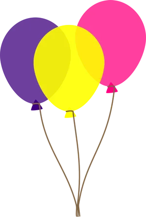 Colorful Trio Balloons Vector PNG Image