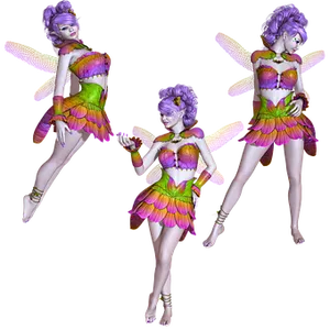 Colorful_ Trio_of_ Fairies PNG