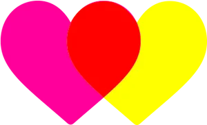 Colorful Triple Hearts PNG Image