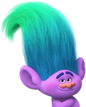 Colorful Troll Character Smiling PNG Image