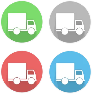 Colorful Truck Icons Set PNG Image