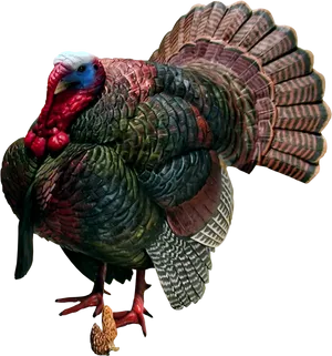 Colorful Turkey Display PNG Image