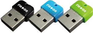 Colorful U S B Flash Drives PNG Image