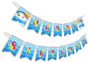 Colorful Unicorn Happy Birthday Banner PNG Image