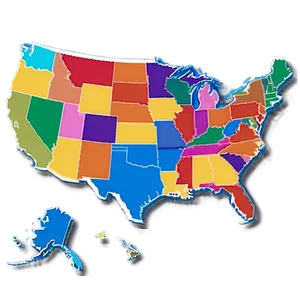 Colorful United States Map Png 06122024 PNG Image