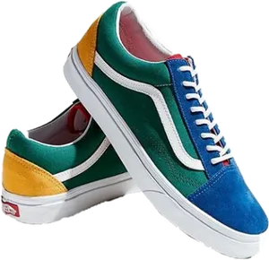 Colorful Vans Sneakers Isolated PNG Image