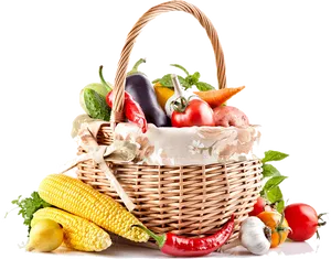 Colorful Vegetable Basket PNG Image