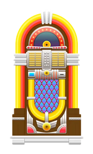 Colorful Vintage Jukebox Illustration PNG Image